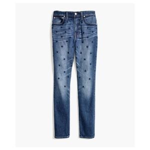 MADEWELL The High Rise Slim Boy Jean Beaded Edition J5521 Waist 24 Embroidered